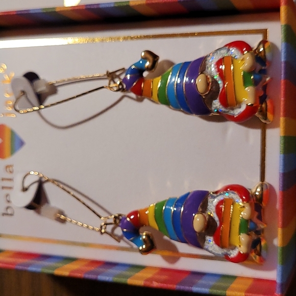Love is love gay pride gnome earrings  Bellajack❤🧡💛💚 - Picture 2 of 3